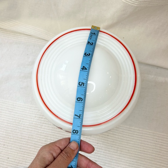 Vintage Milk Glass Shade Ceiling Light Deco Hand Painted Tea Kettle Kitchen - Picture 11 of 12